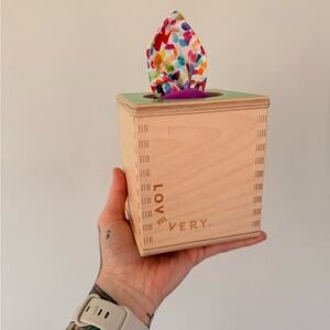 Lovevery Wooden Tissue Box Toy with Colorful Tissues